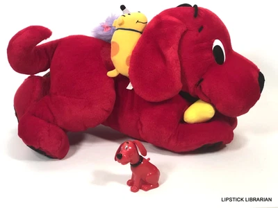 VGT Clifford the Big Red Dog Plush Toy Animal Scholastic LOT of 3 Wind Up Eraser - Image 1 of 4