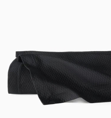 Sferra Perrio Black Twin Coverlet Solid Geometric Cotton Matelassé Portugal NEW - Image 1 of 4