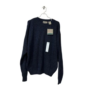 Northwest Territory NWT Deadstock Men's Large Blue Wool Blend Sweater Grandpa - Picture 1 of 6
