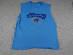 Camisa de baloncesto vintage Nike juvenil grande azul sin mangas camiseta sin mangas logotipo Swoosh - Imagen 1 de 11