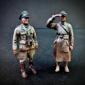 1:35 Figuren Afrika Corps, General mit Melder. Gebaut und Bemalt. - Bild 1 von 2