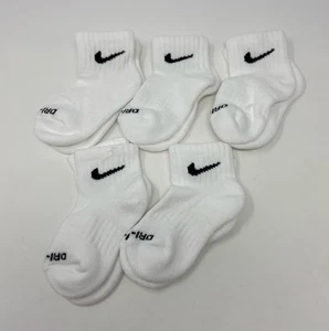 Nike Dri-FIT Performance Basics Little Kids' Quarter Socks 5 Pairs Size 7c-10c - Picture 1 of 6