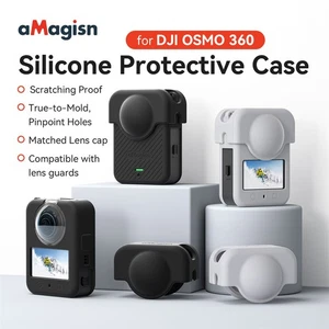 Camera Silicone Protective Case Lens Cover Hand Strap Kit for DJI OSMO 360 - Picture 1 of 14