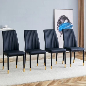 A set of 4 dining chairs dining chair ackrest suitable kitchens living rooms - Picture 1 of 11