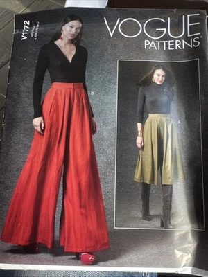 Pantalones Palazzo Vogue V1772 Misses S a XXL Piernas Anchas Patrón de Costura Sin Cortar Nuevos Foto 1 de 4