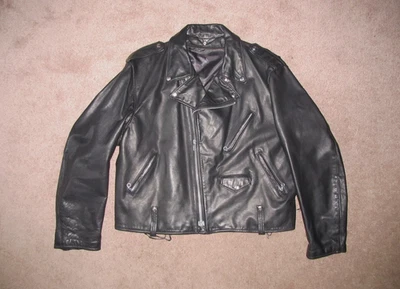 Schott Perfecto Leather Biker Motorcycle Jacket Mens Size 48 Lined! Very Nice! - Image 1 of 4
