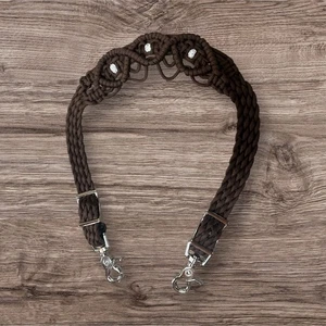 Wither Strap For Breast Collar Brown with rhinestones - Picture 1 of 5