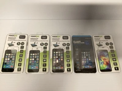 Tempered Glass Screen Protectors iPhone & Samsung Galaxy Bundle of 5 Assorted  - Image 1 of 4