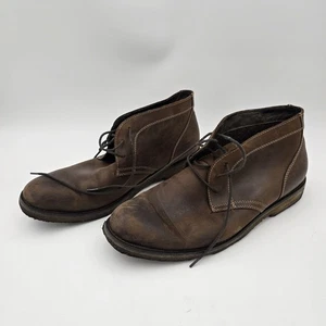 Johnston & Murphy Mens Leather Chukka Boots Brown Lace-Up Casual Style Pre-Owned - Picture 1 of 7