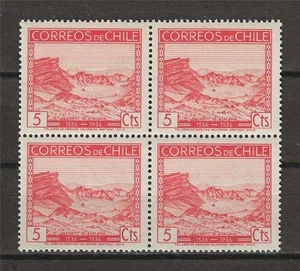 Chile 1936 Sc# 186 Atacama Desert Block 4 MNH - Bild 1 von 1