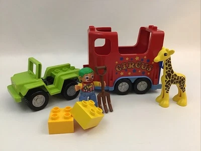 Lego Duplo Circus Transport 10550 Building Set 9pcs Giraffe Clown Jeep Complete - Image 1 of 4