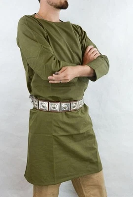 Túnica romana de algodón - verde oliva - Deepeeka Foto 1 de 3