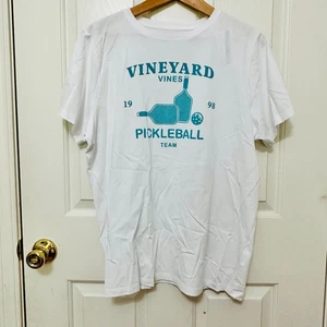 CAMISETA GORRA BLANCA MANGA CORTA BÁSICA ESTAMPADA EQUIPO PICKLEBALL VINEYARD VINES XL - Imagen 1 de 5