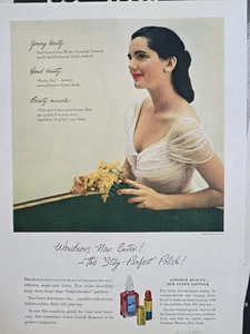 1948 Cutex Fingernail Nail Polish Lipstick women's Filcol dress vintage ad - Picture 1 of 1