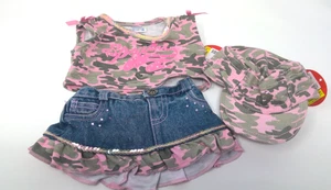 Build A Bear 3-Piece Spoiled Camo Set With Hat Pink & Green NWT BAB Clothing - Picture 1 of 9