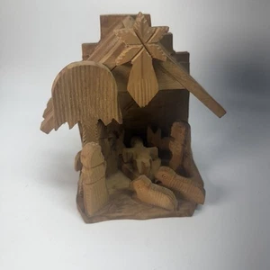 Presepe in legno di ulivo intagliato a mano Terra Santa Betlemme Giordano - Foto 1 di 13