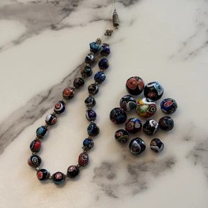 Cuentas de vidrio de Murano Millefiori veneciano vintage - 34 en total - Imagen 1 de 3