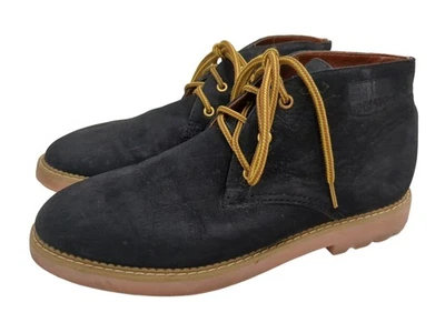 Esprit Chukka Dessert Ankle Boot Shoe Women 9.5 Black Leather Lace Up Minimalist - Image 1 of 4