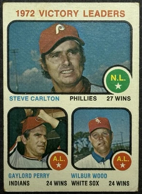 Topps Victory Leaders 1972 Steve Carlton, Gaylord Perry y Wilbur Wood Foto 1 de 3