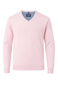 Marvelis Herren Pullover Casual Fit V-Ausschnitt Einfarbig Rosa - Picture 1 of 4