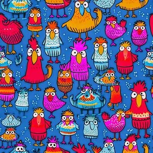 Colorful Chickens Wrapping Paper Rolls | Whimsical & Playful Gift Wrap - Picture 1 of 13