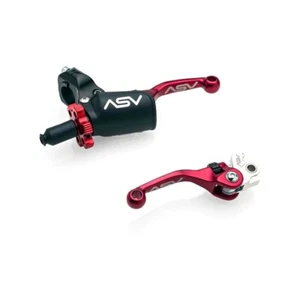ASV F4 Quad ATV Lever Set PRO PACK Red Short Honda TRX400EX TRX400X 1999-2014 - Picture 1 of 3