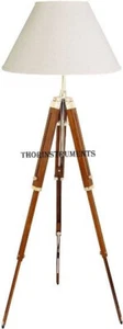 Classical Designer Marine Tripod Floor Lamp Retro Vintage Wooden Tripod Lamp - Picture 1 of 3