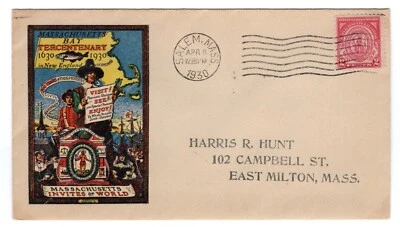 #682 Massachusetts Bay Colony 1930 FDC - Planty #17 First Mass Bay Hunt - Image 1 of 2