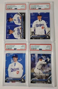 4x 2023 Topps Now OS 21/23/25/26 Dodgers Yoshinobu Yamamoto Shohei Ohtani PSA 10 - Picture 1 of 9