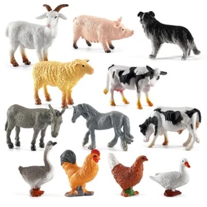 Kunststoff Miniatur Tiere Bauernhoftier Realistisch Micro Kleintiere Figuren Set - Bild 1 von 8