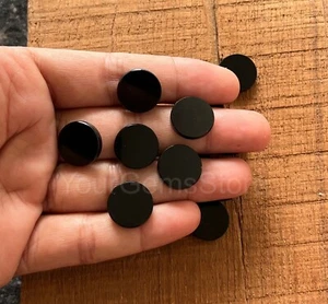 AAA Natural Black Onyx Round Coin Gemstone 6mm to 40mm Flat disc Loose Gemstone. - Picture 1 of 4