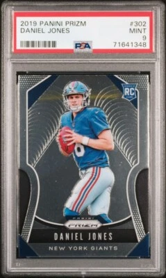 Daniel Jones Giants 2019 Panini Prizm #302 RC Rookie PSA 9 MINT - Image 1 of 2