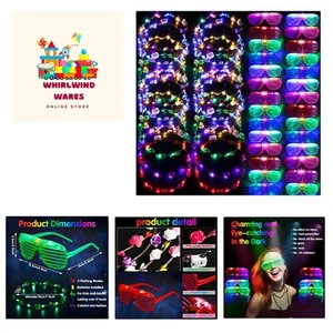 48 Pack Glow in the Dark Party Supplies LED Glasses Light Up Glasses LED Flow... - Picture 1 of 8