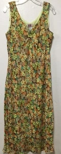 Vestido para mujer R K Originals talla 16 verde multicolor brillante cintura imperio 203 - Imagen 1 de 6