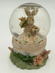 Hase Schneekugel - Hase Kaninchen Ostern Glitzer entzückende Figuren - Vintage - Bild 1 von 7