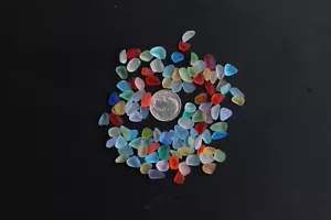 blue green red mixed sea beach glass tiny 100 piece lot bulk 5-9mm jewelry use - Picture 1 of 1