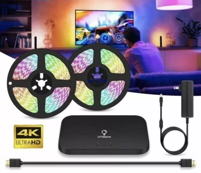 LED TV backlight HDMI Sync Box Kit RGB Led Light Strip 5M 12V Plug and Play Back - Image 1 of 4