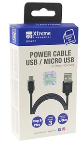 XTREME POWER CABLE CAVO ALIMENTAZIONE USB PER PS4 3MT - Bild 1 von 1