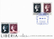 Liberia 2020 FDC Stamps-on-Stamps Stamps Penny Black Red Withdrawal EU 2v IMPF
