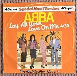 ABBA LAY ALL YOUR LOVE ON ME RARE COLLECTOR'S ITEM 12 INCH SINGLE FROM HOLLAND - Picture 1 of 4