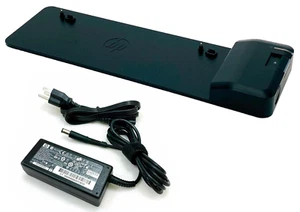 HP 2013 HSTNN-IX10 UltraSlim USB 3.0 Docking Station B9C87UT#ABA w/ AC Adapter - Picture 1 of 12