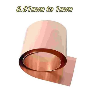 0.01mm to 1mm 99.9% Pure Coppers Thin Coppers Metal Foil Sheet Thickness - Picture 1 of 6