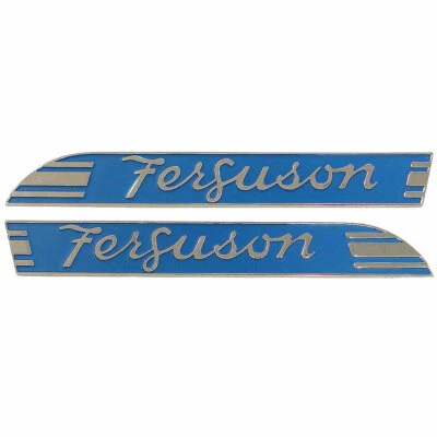 BLUE SIDE EMBLEM TE20 TEA20 TO20 PAIR  BOTH SIDES CHROME MASSEY FERGUSON 066 - Image 1 of 3