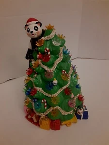 Ceramic Christmas Tree With Panda Bear 10.5 " - Picture 1 of 13