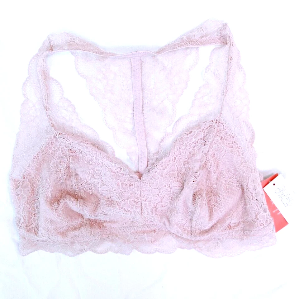 Gilligan O'Malley Racerback Bra Bralette Size XL Lace - No Padding Wireless PINK - Image 1 of 4