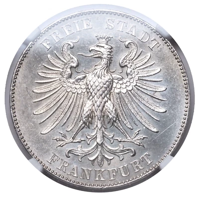 1859, Frankfurt (Free City). Silver "Schiller Centennial" Thaler Coin. NGC UNC+ - Image 1 of 4