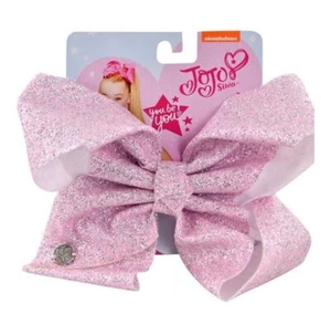 JoJo Siwa Hair Tie Bow Pink Glitter Sparkle Casual Semi Formal Alligator Clip - Picture 1 of 1