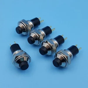 5 pz PB05R 10 mm 2 pin bloccaggio ON-OFF 1 NO SPST mini pulsante rotondo - Foto 1 di 8