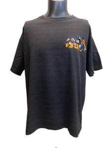 Mickey & Co. Mens O/S (Really XL) Vintage Embroidered Gray Striped Goofy T-Shirt - Picture 1 of 9