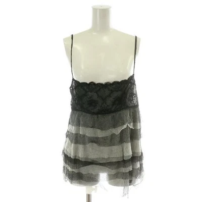 Camicia CHANEL usata bordo tulle trasparente arricciato 38 M nero bianco fras... - Immagine 1 di 4